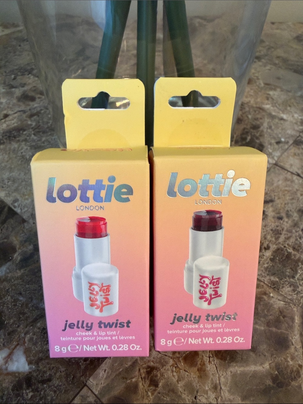 2 NEW Lottie London Jelly Twist Cheek & Lip Tint - Berry Burst & Coral Crush